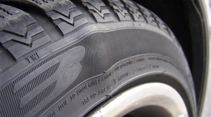 Os perigos de trafegar com pneu com bolhas